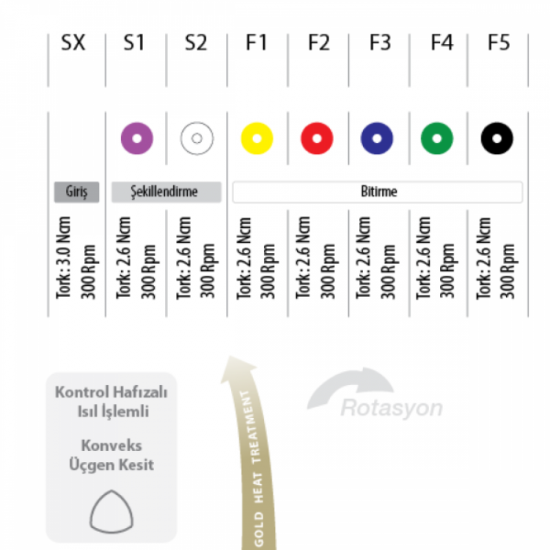 Endoart Endomotor için Protaper Model Kanal Eğesi ( Gold ) 25MM